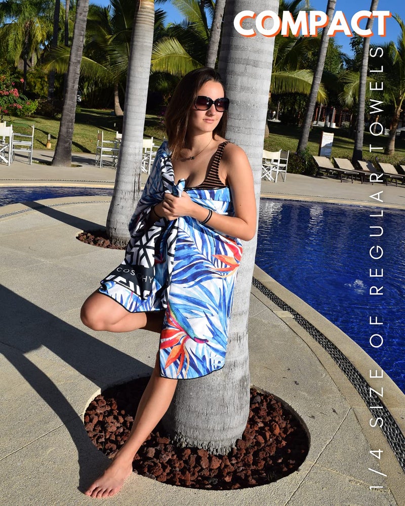 ECCOSOPHY Microfiber Beach Towel -Sand Free Towels are Quick Dry, Light Weight, Super Absorbent-Perfect Pool, Travel, Cruise, Camping Essentials - Oversized Extra Large for Adults (Tahiti) - Image 3